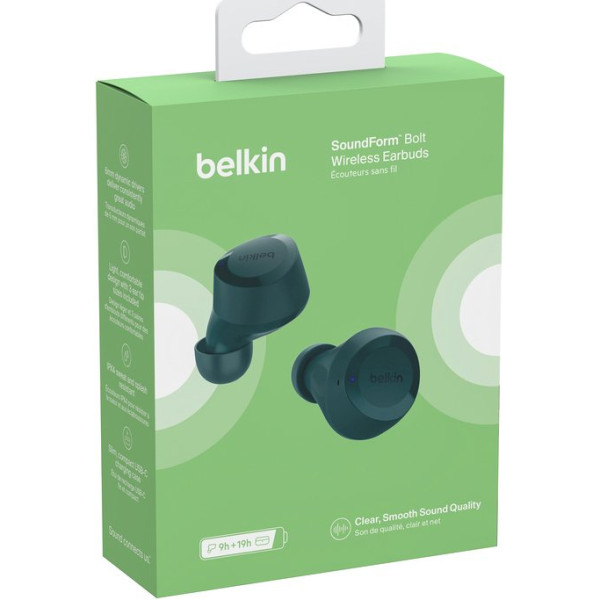 Фото - Наушники вкладыши беспроводные TWS Belkin Soundform Bolt True Wireless Turquoise (AUC009BTTE)