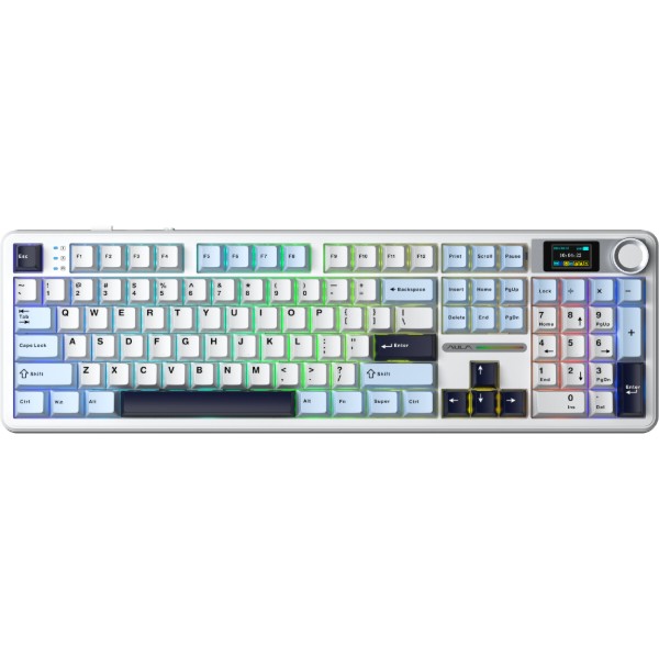 Фото - Клавиатура беспроводная игровая Aula F108 Pro Wireless Gasket Keyboard Reaper switch, White (6978080501318)