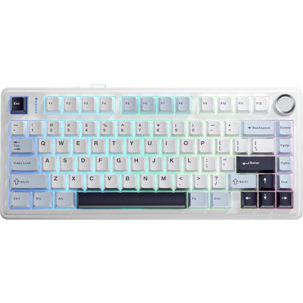 Фото - Клавиатура проводная игровая Aula F75 Wired Gasket White keycap pink switch EN/UA (6978080504883)