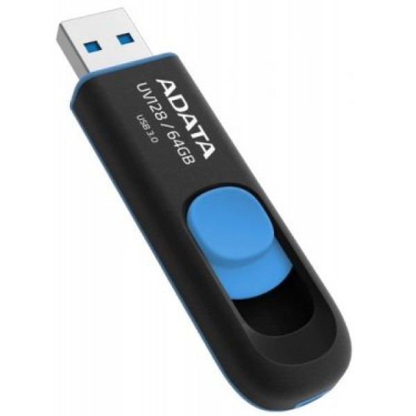 Фото - Флеш USB A-DATA UV128 64GB USB 3.0 Black/Blue (AUV128-64G-RBE)