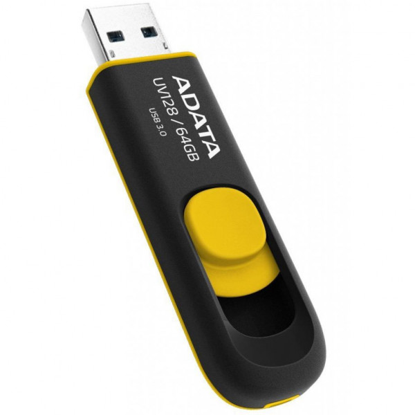 Фото - Флеш USB A-DATA UV128 64GB USB 3.0 Black/Yellow (AUV128-64G-RBY)