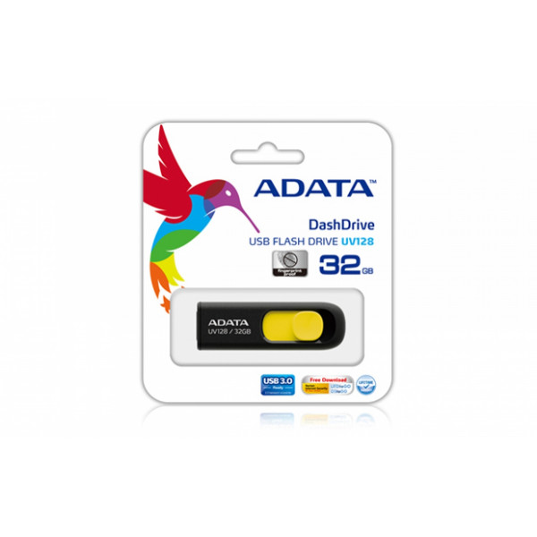 Фото - Флеш USB A-DATA UV128 32GB USB 3.0 Black/Yellow (AUV128-32G-RBY)