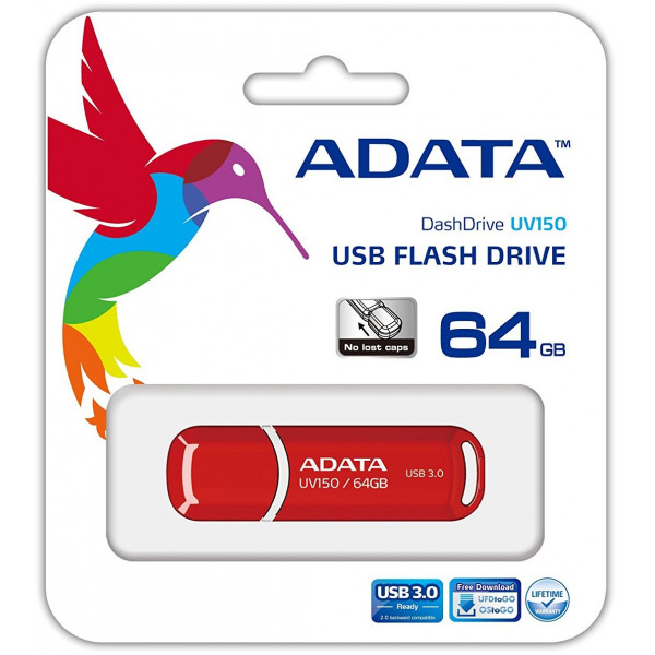 Фото - Флеш USB ADATA UV150 64GB USB 3.0 Red (AUV150-64G-RRD)