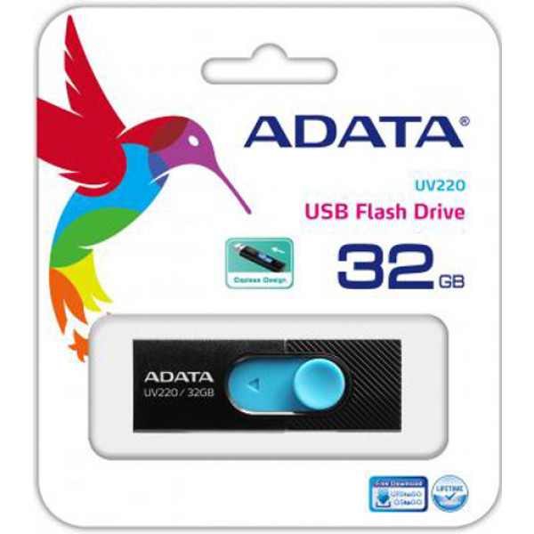 Фото - Флеш USB ADATA UV320 32GB USB 3.1 Black-Blue (AUV320-32G-RBKBL)