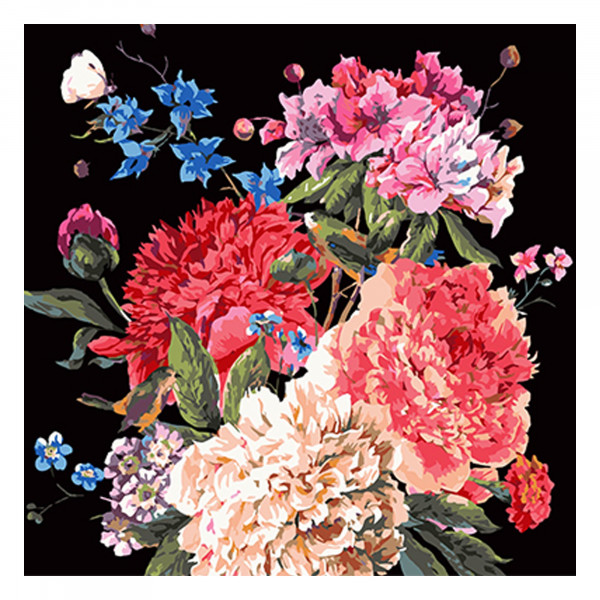 Фото - Картина за номерами Strateg Квіткова гармонія 40х40 см (AV4040-26) Фото - Картина за номерами Strateg Квіткова гармонія 40х40 см (AV4040-26)