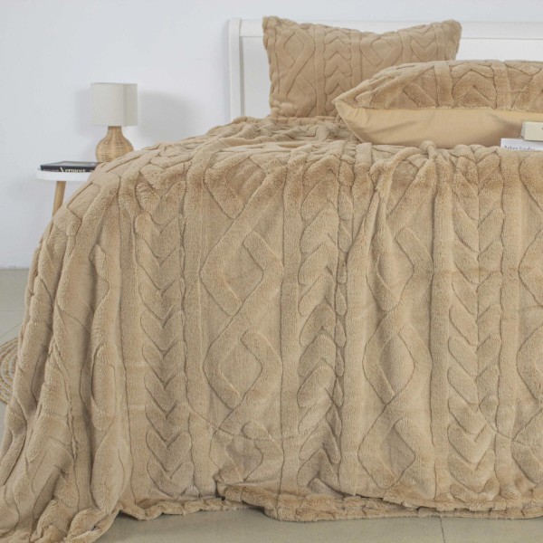 Фото - Покривало двоспальне ТЕП SOFT ANGORA 240х260 см Золотий беж (4-04886_34646)