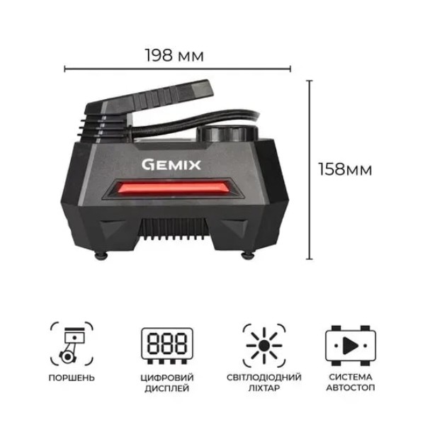 Фото - Автокомпресор Gemix Model M (GMX.Mod.M.BR) Black/red