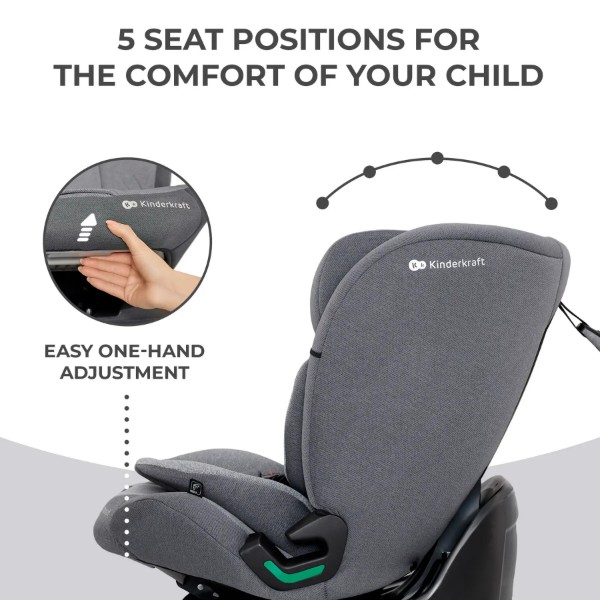 Фото - Автокрісло Kinderkraft Oneto3 i-Size Cool Grey (KCONE300GRY0000)