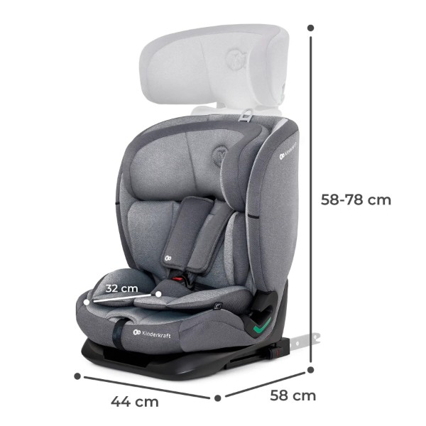 Фото - Автокрісло Kinderkraft Oneto3 i-Size Cool Grey (KCONE300GRY0000)