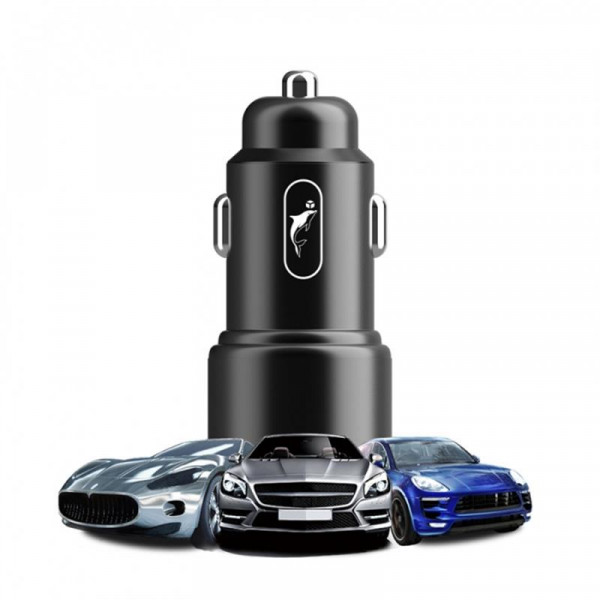 Фото - Автомобільний зарядний пристрій SkyDolphin SZ15 Aluminium QC3.0 (2USB, 2.4A) Black (AZP-000087)