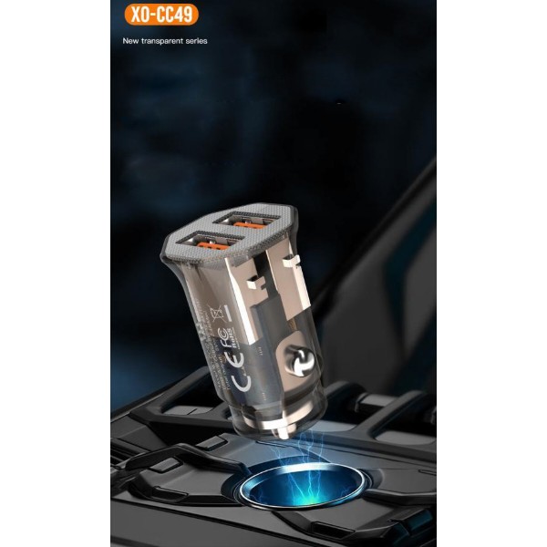 Фото - Автомобильное зарядное устройство XO 2USB 2.4A Black/Brown (XO-CC49)