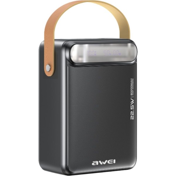 Фото - Батарея мобильная Awei P102K 80000mAh 22,5W PD 2xUSB-C 3xUSB-A black Black (6954284026918)