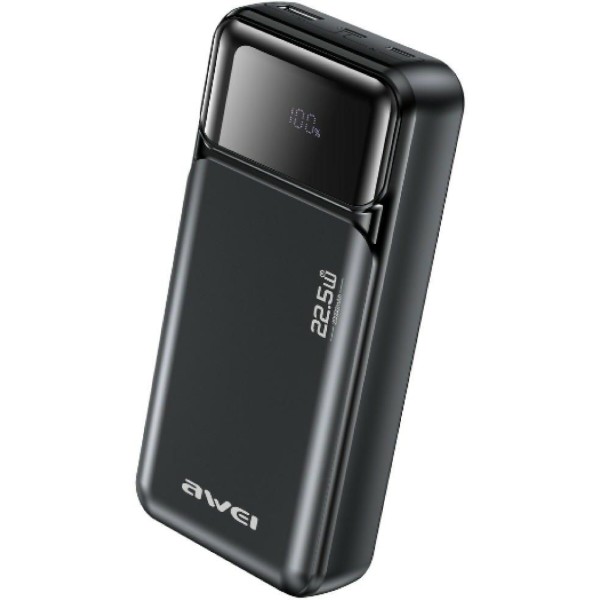 Фото - Батарея мобильная Awei PA-92 20000mAh 22,5W PD 2xUSB-C Black (6954284028523)