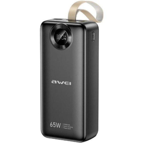 Фото - Батарея мобильная Awei PA-34 30000mAh 65W Fast charging Black (6954284025324)