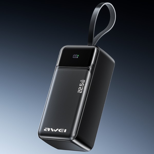 Фото - Батарея мобильная Awei PA-105 40000mAh 22,5W PD 3xUSB-C Black (6954284029520)