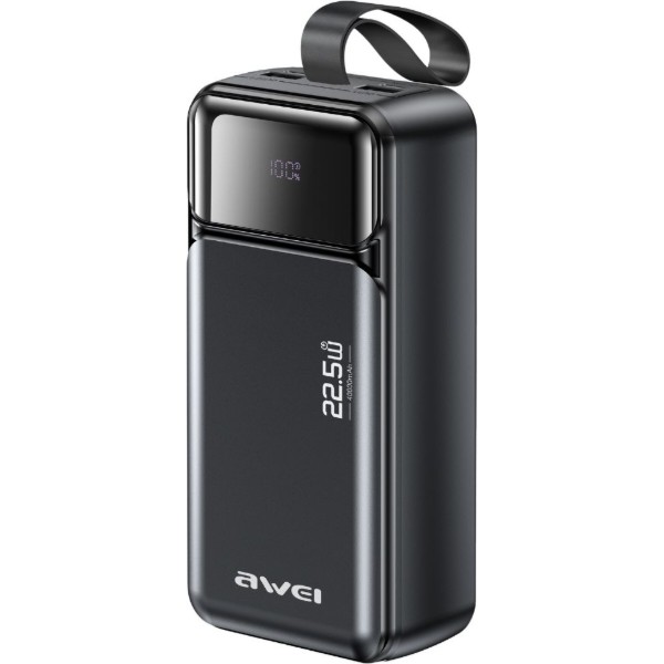 Фото - Батарея мобильная Awei PA-105 40000mAh 22,5W PD 3xUSB-C Black (6954284029520)