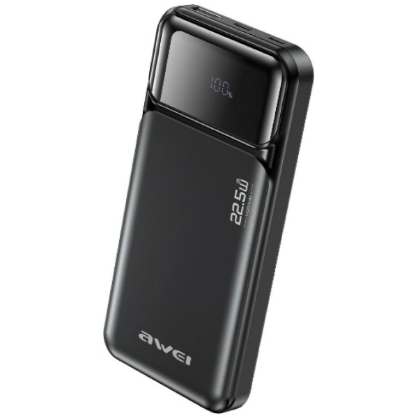 Фото - Батарея мобильная Awei PA-90 10000mAh 22,5W PD 2xUSB-C Black (6954284028493)