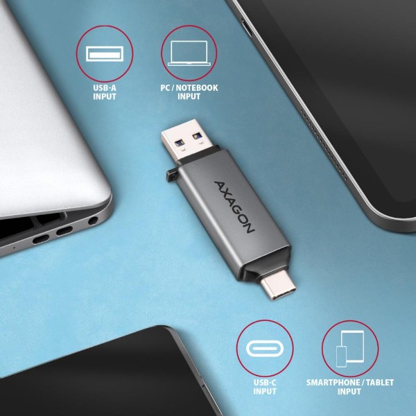 Фото - Кардридер AXAGON CRE-DAC SuperSpeed USB-C + USB-A card reader (CRE-DAC)