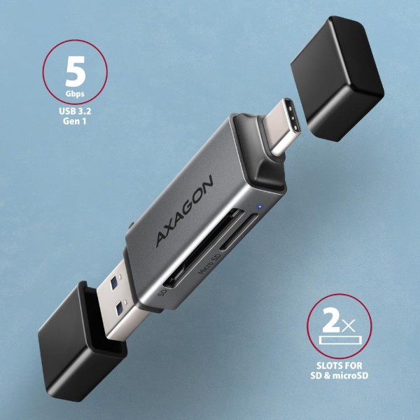 Фото - Кардридер AXAGON CRE-DAC SuperSpeed USB-C + USB-A card reader (CRE-DAC)