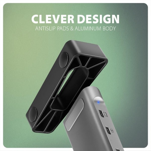 Фото - Хаб USB AXAGON HMC-10HLS USB-C 9в1 Silver (HMC-10HLS)