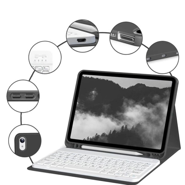 Фото - Чохол для планшету BeCover з бездротовою клавіатурою for Apple iPad Mini 7 2024 Black (712992)