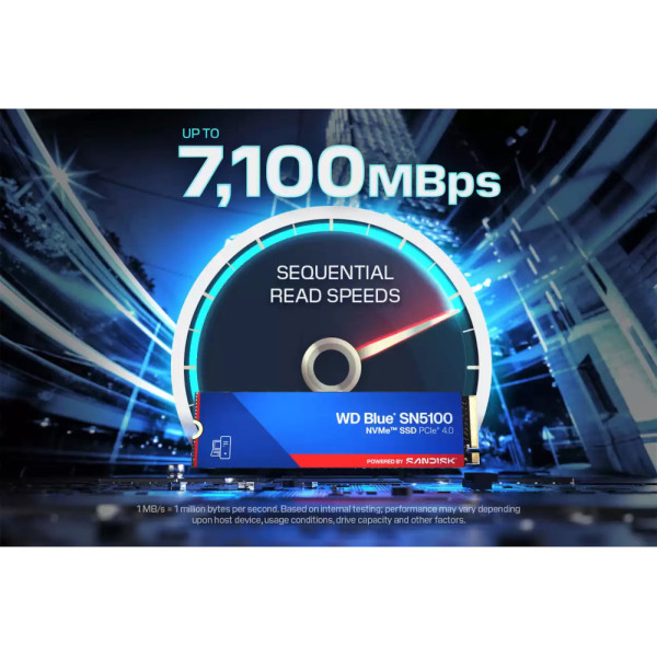 Фото - Жорсткий диск внутрішній Western Digital SSD 1Tb SN5100 NVMe (WDS100T5B0E) Blue