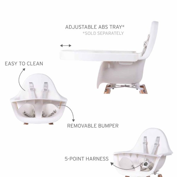 Фото - Стульчик для кормления классический Childhome Evolu 2 Natural/White (CHEVOCHNW)