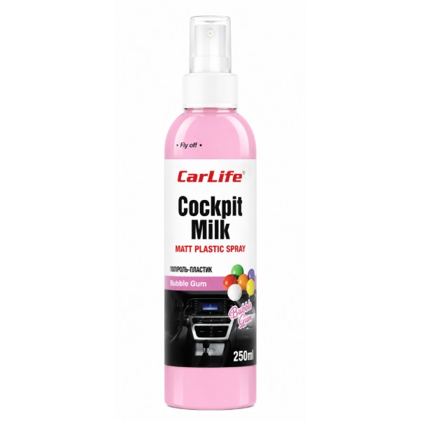 Фото - Поліроль для авто CarLife Бабл-гам Cockpit Milk 250 мл (CF025)
