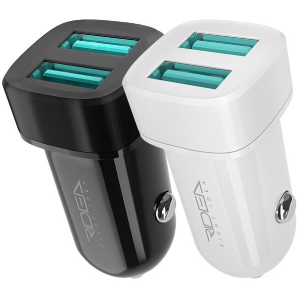 Фото - Автомобильное зарядное устройство Ridea Grand 2USB 2.4 A White (RCC-21012)