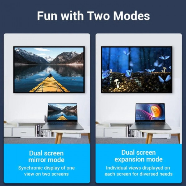 Фото - Перехідник HDMI Vention HDMI F HDMI M (AINB0)