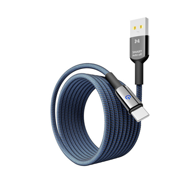 Фото - Кабель синхронізації даних YOKI SMART Type-C 3A 2m Black-Blue (YK-SM31)