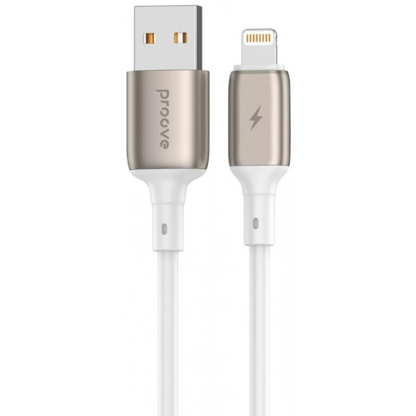 Фото - Кабель синхронизації даних Proove Flex Metal Lightning 2.4A 1m White (CCFM20001102)