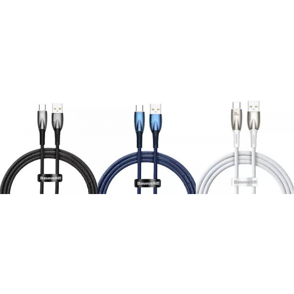 Фото - Кабель синхронізації даних Baseus Glimmer Series Fast Charging Type-C 100W 1m blue (CADH000403)