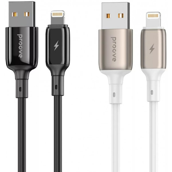 Фото - Кабель синхронизації даних Proove Flex Metal Lightning 2.4A 1m White (CCFM20001102)