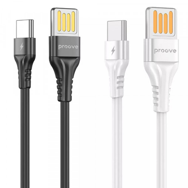 Фото - Кабель синхронизації даних Proove Double Way Silicone Type-C 2.4A 1m Black (CCDS20001201)