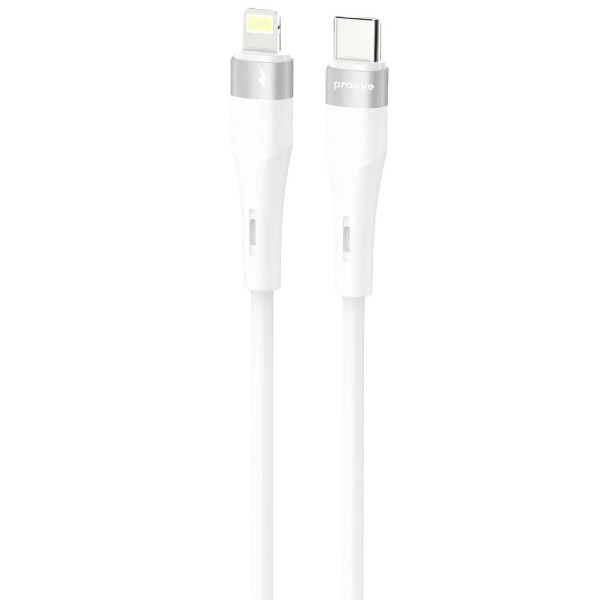 Фото - Кабель синхронізації даних Proove Light Silicone Plus Type-C to Lightning 27W 1m White (CCLS27002102)