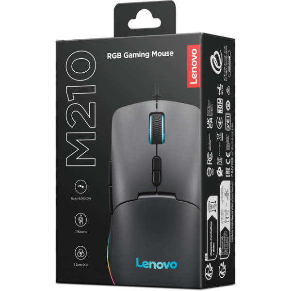 Фото - Миша дротова ігрова Lenovo M210 RGB Gaming (GY51M74265) DEMO