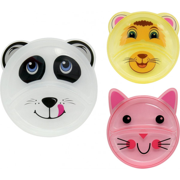 Фото - Тарілка для малюка Baby Team секційна 6+ (6000_лев_желтий)