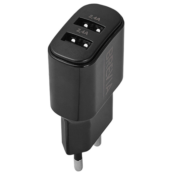 Фото - Мережевий зарядний пристрій Brevia ePower 12W 2xUSB-A (45012DUB)