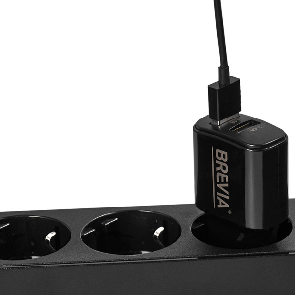 Фото - Мережевий зарядний пристрій Brevia ePower 12W 2xUSB-A + Cable USB-A to Lightning 1m (45012DULB)