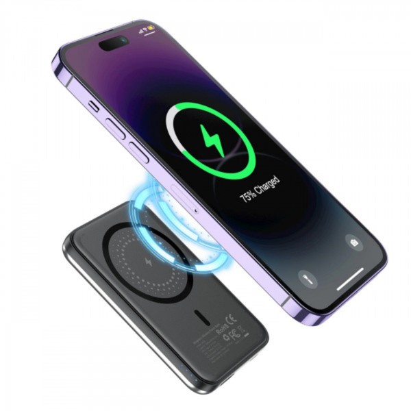 Фото - Батарея мобільна Choetech Magnetic Wireless 5000mAh 10W Silver (6932112104779)