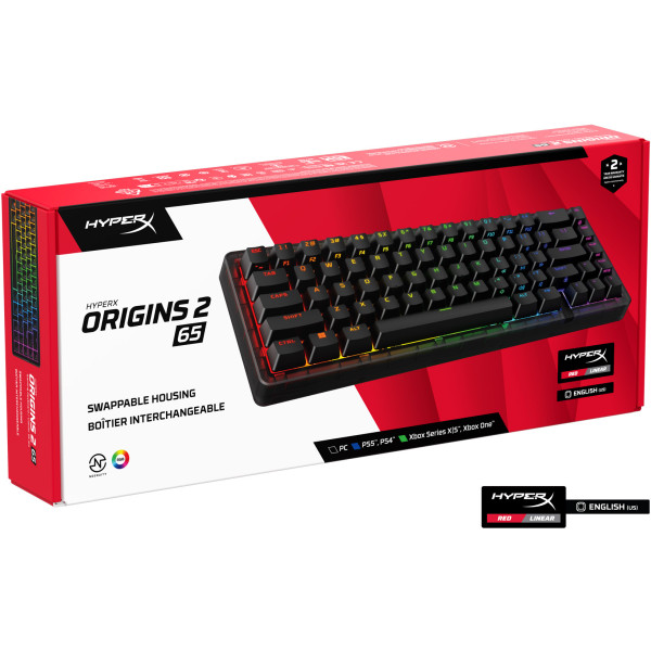 Фото - Клавиатура проводная игровая HyperX Origins 2 65 HX Red USB Black (B4QS3AA)