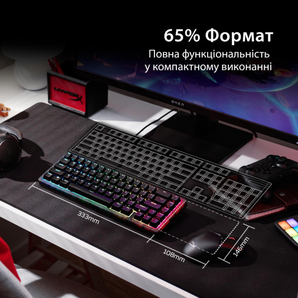 Фото - Клавиатура проводная игровая HyperX Origins 2 65 HX Red USB Black (B4QS3AA)