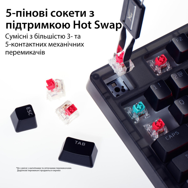 Фото - Клавиатура проводная игровая HyperX Origins 2 65 HX Red USB Black (B4QS3AA)