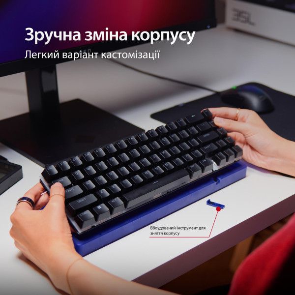 Фото - Клавиатура проводная игровая HyperX Origins 2 65 HX Red USB Black (B4QS3AA)