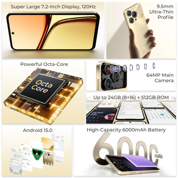 Фото - Смартфон OUKITEL C69 8/512GB Gold