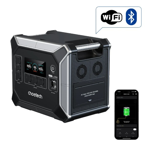 Фото - Зарядная станция универсальная Choetech BS067 (2400W, 2048Wh, Wi-Fi)