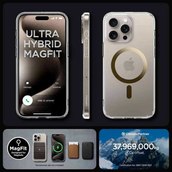 Фото - Чохол для смартфону Spigen for Apple iPhone 15 Pro Ultra Hybrid MagFit, Gold (ACS06718)