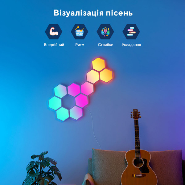 Фото - Світлодіодний світильник Govee H6061 Glide Hexa Light Panels 10шт RGB (B6061301)