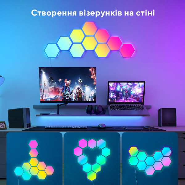 Фото - Світлодіодний світильник Govee H6061 Glide Hexa Light Panels 10шт RGB (B6061301)